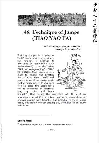 Training Methods of 72 Arts of Shaolin - page from the book